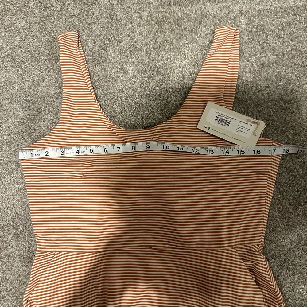 NWT Pact Organic Cotton Blend Tie Back Fit & Flare Dress In Shell Stripe - Picture 14 of 15